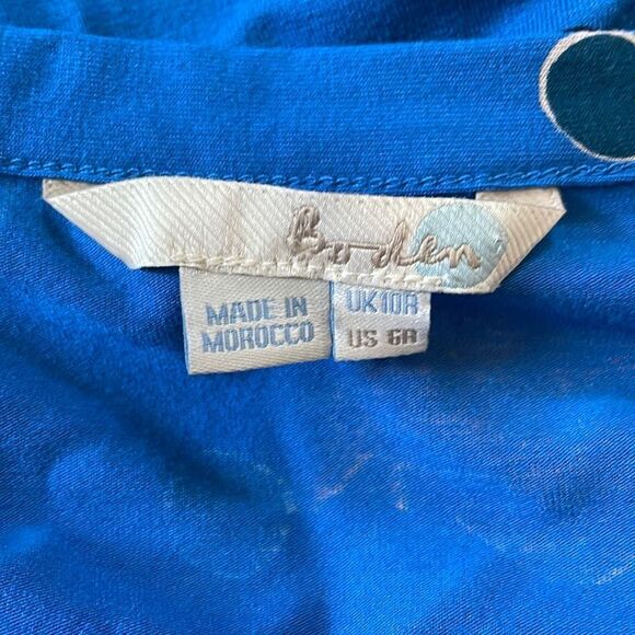 Boden Floral Jersey Wrap Dress Blue 6 - Picture 5 of 7